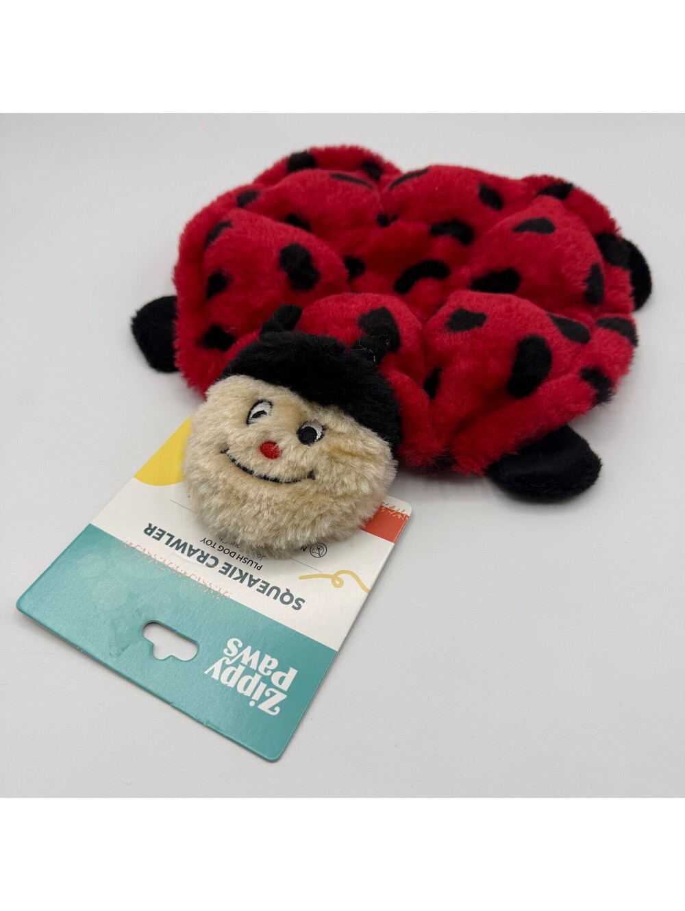 ZippyPaws Squeakie Crawler Ladybug Plush Dog Toy No Stuffing Squeaker NWT Betsey
